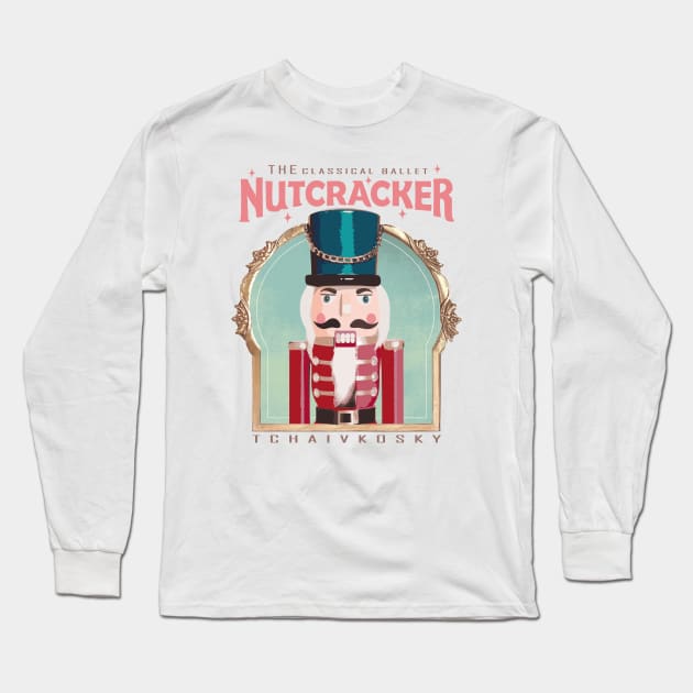 Retro Vintage Christmas Ballet The nutcracker Long Sleeve T-Shirt by Vintage Fandom